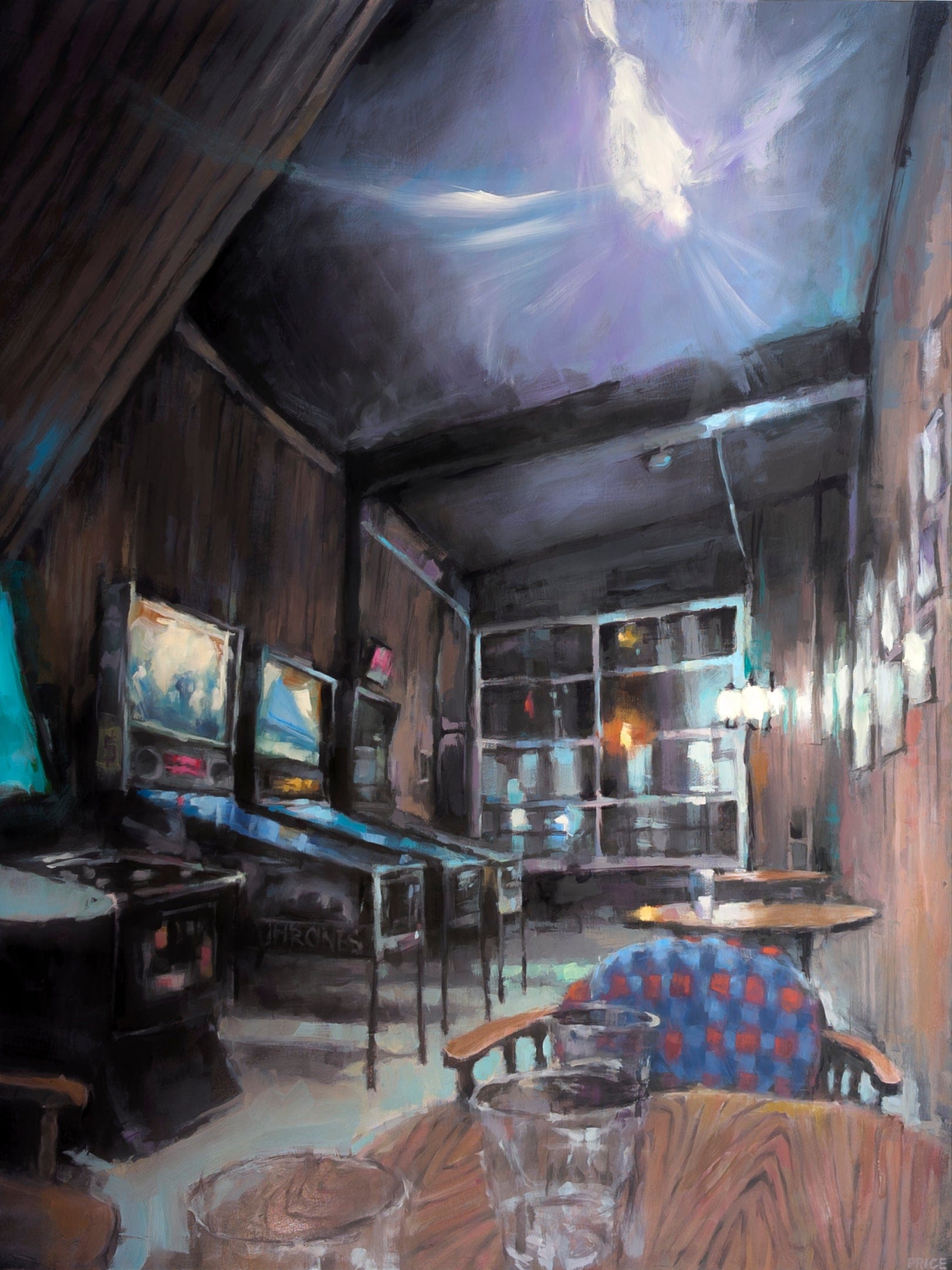 Jeremy Price Oeuvre original - Peinture 48x36 Get Me Another Rum And Coke Matty