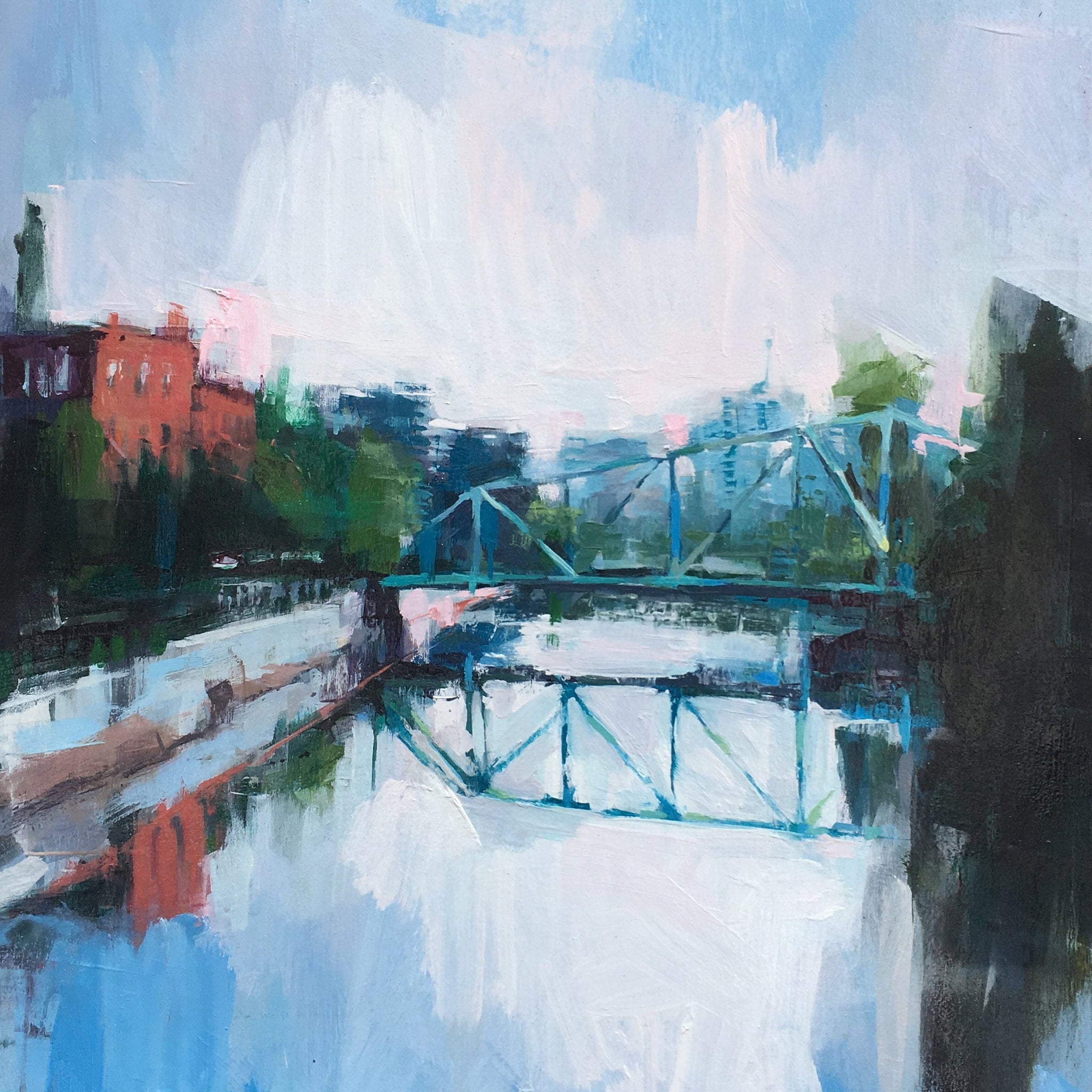 Jeremy Price Oeuvre original - Peinture 36x24 One Of Two Bridges