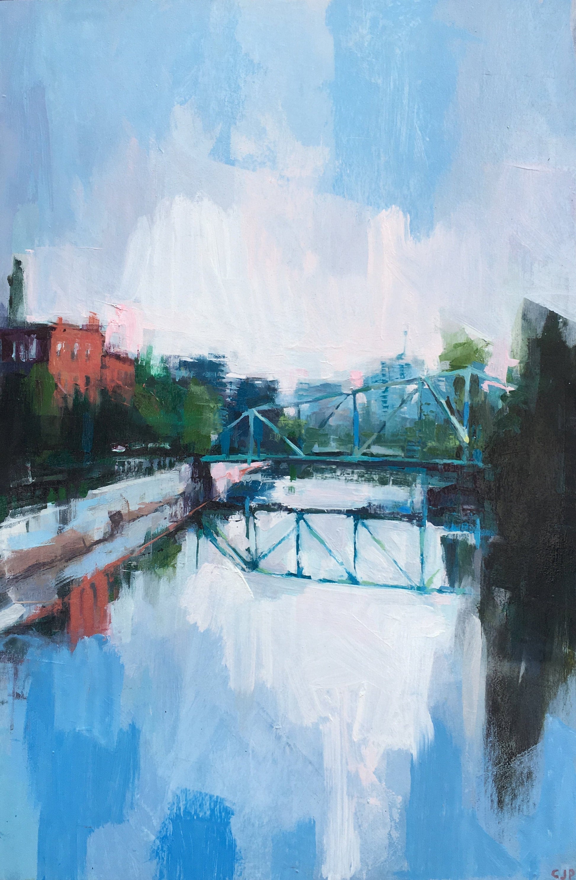 Jeremy Price Oeuvre original - Peinture 36x24 One Of Two Bridges