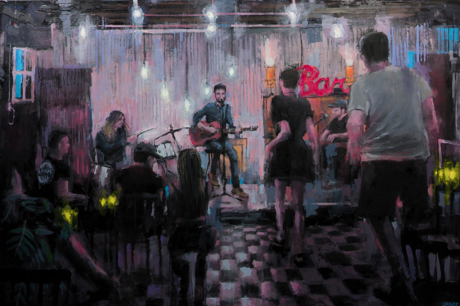 Jeremy Price Oeuvre original - Peinture 40x60 Open Mic