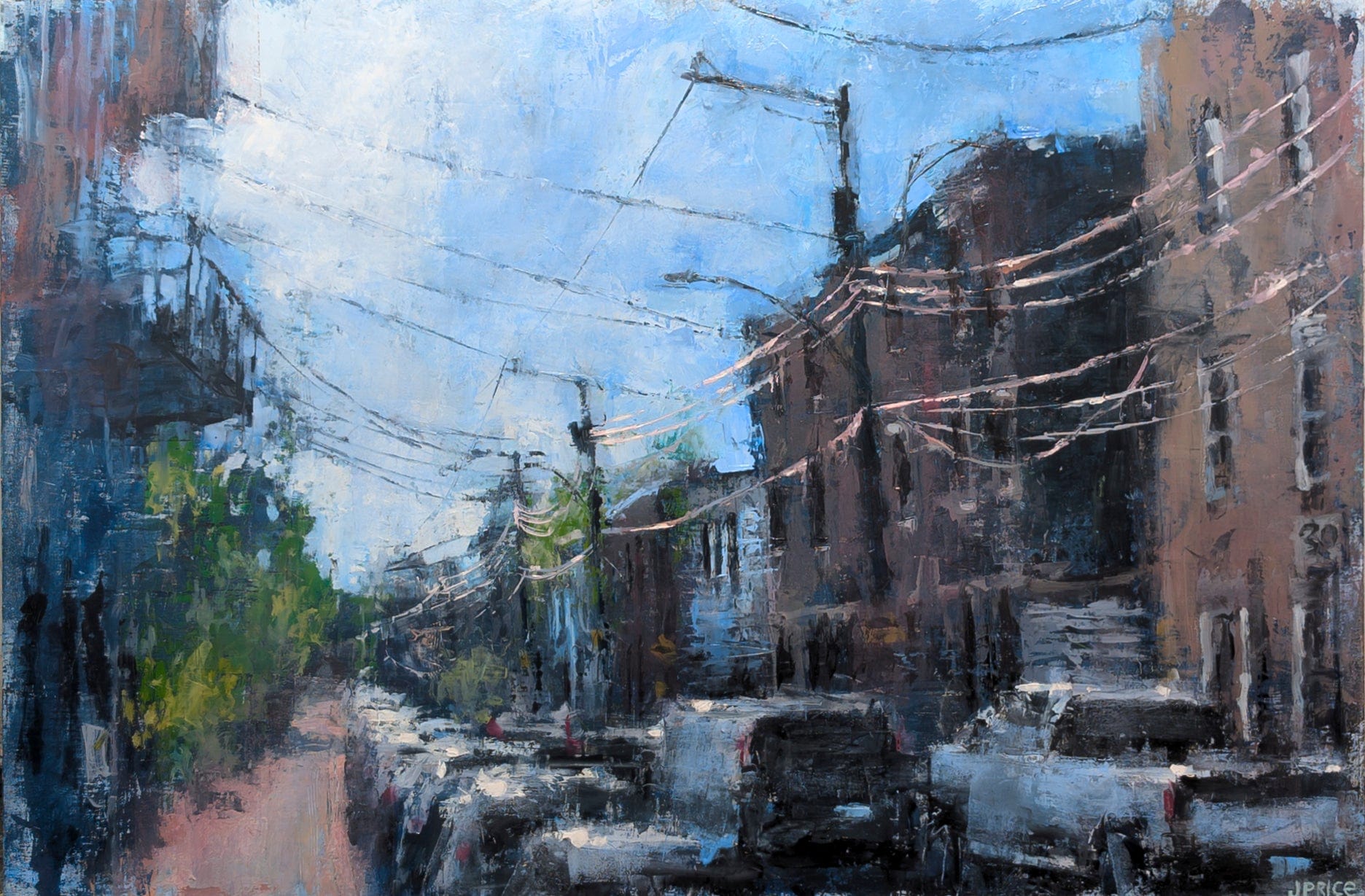 Jeremy Price Oeuvre original - Peinture 24x36 Rue Delinelle