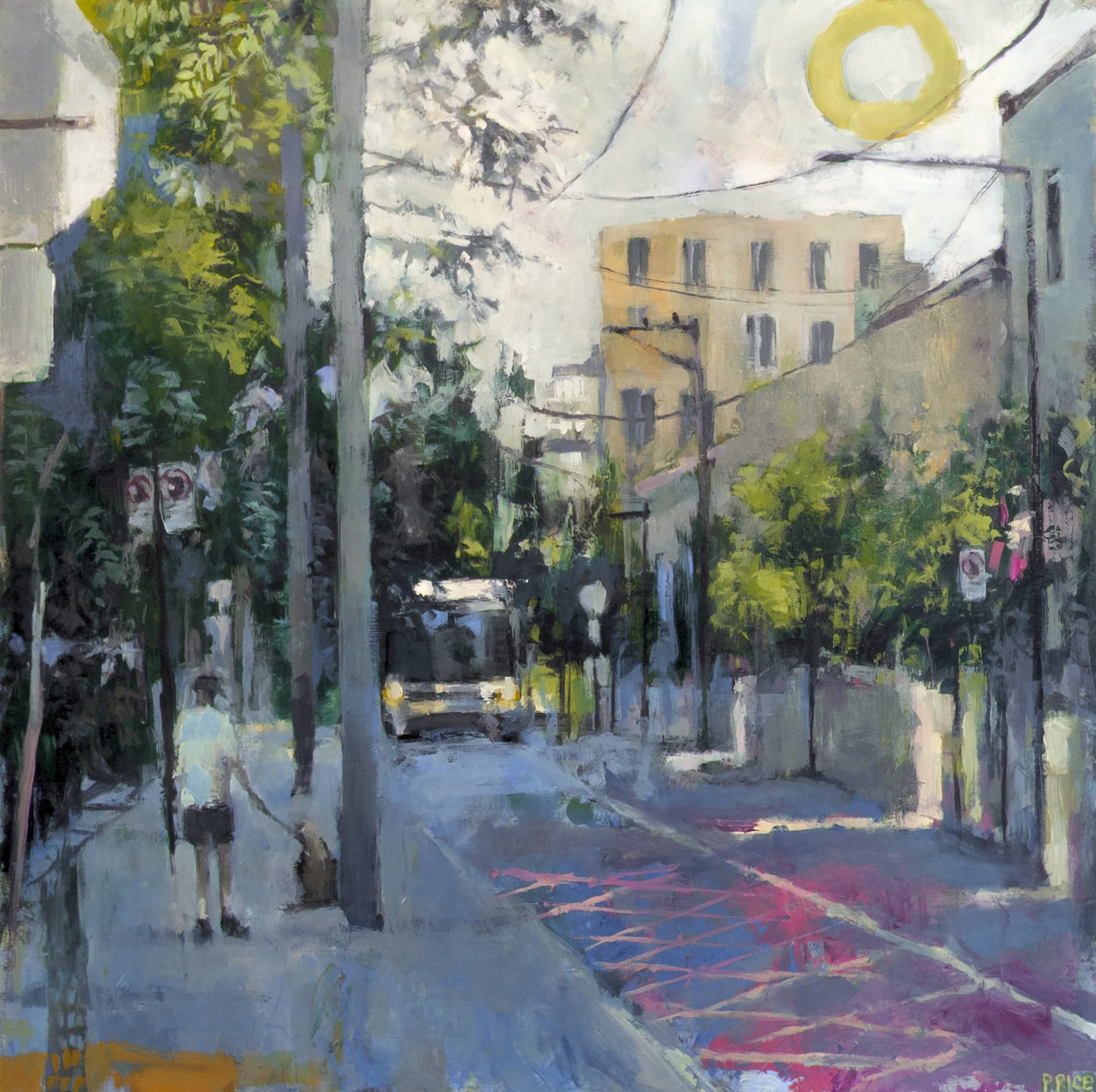 Jeremy Price Oeuvre original - Peinture 24x24 Rue Ottawa looking back