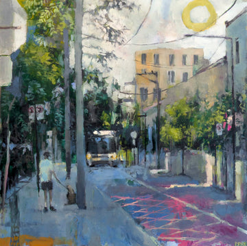 Jeremy Price Oeuvre original - Peinture 24x24 Rue Ottawa looking back