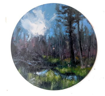 Jeremy Price Oeuvre original - Peinture 12" Diam. Shahwandahgooze - B-Sides #4