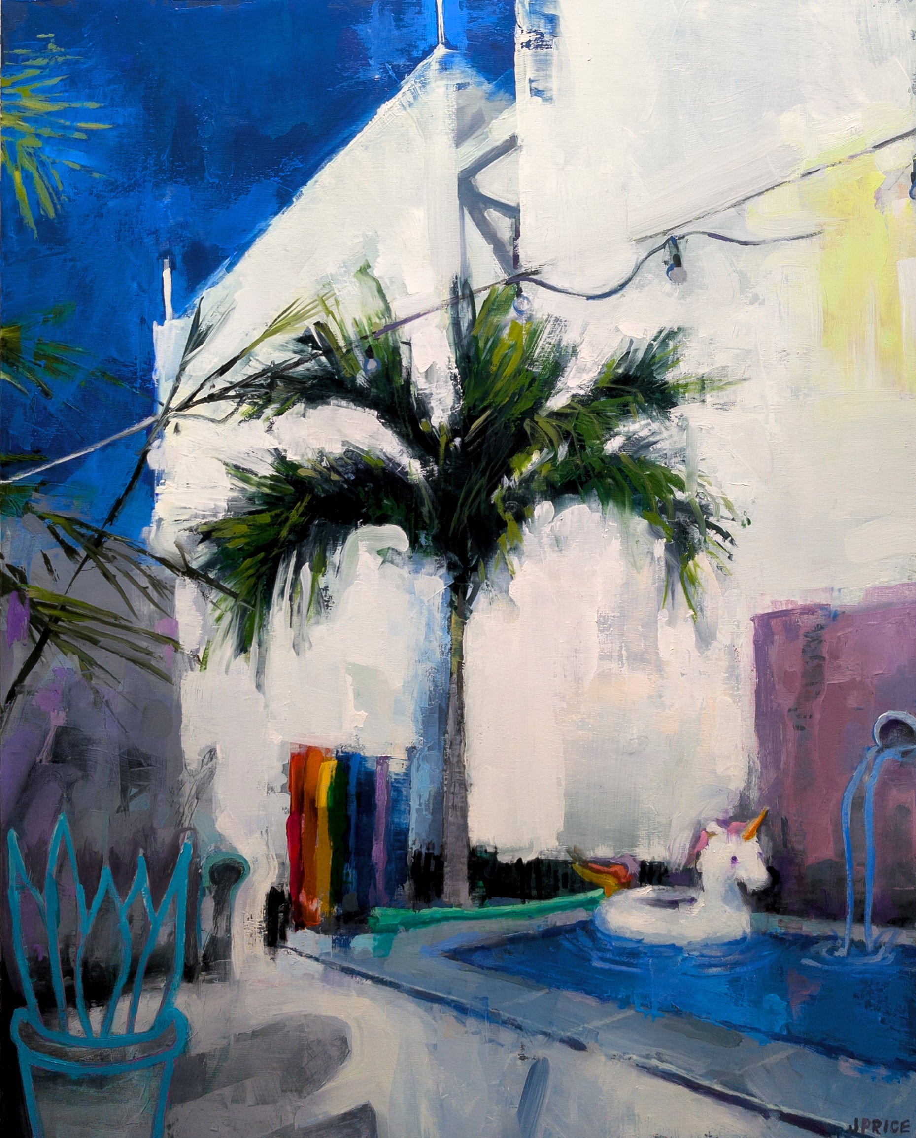Jeremy Price Oeuvre original - Peinture 24x30 Unicorn