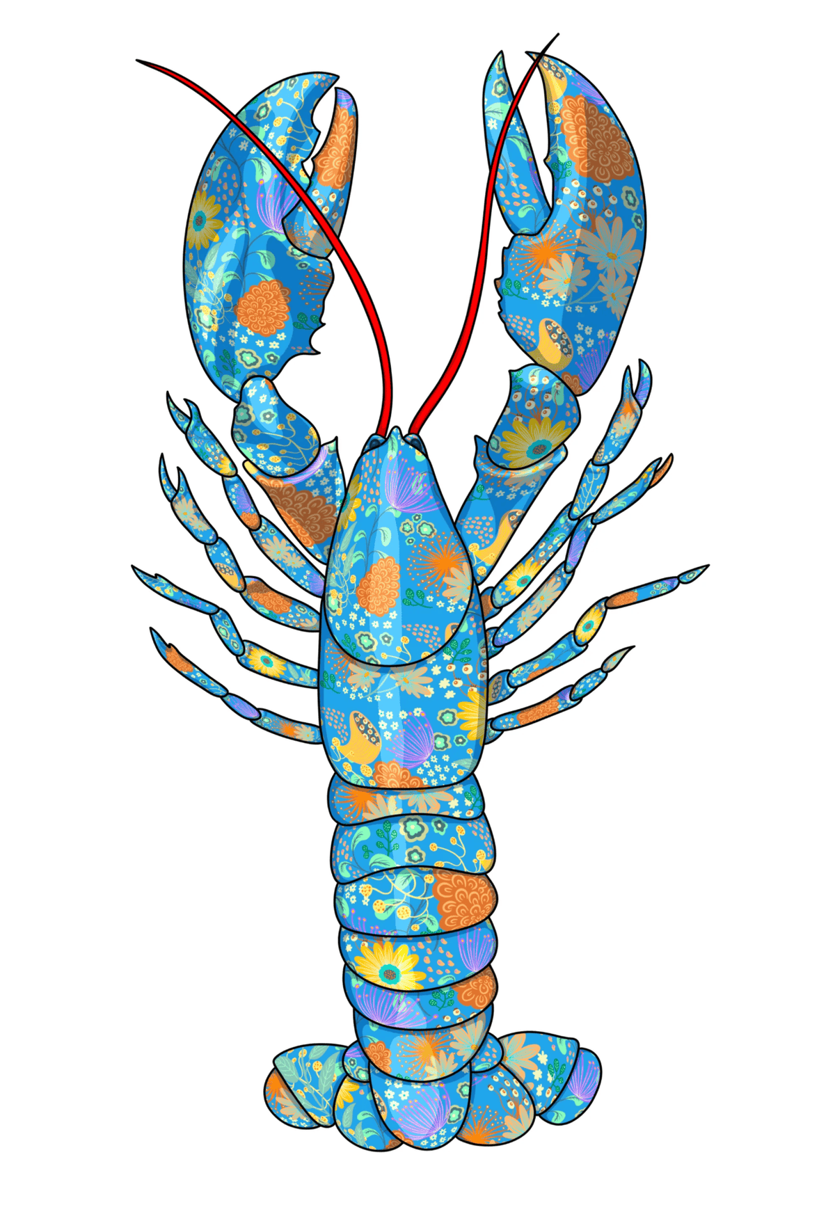 Kit Li Édition limitée - impression numérique 17x11 Blue Lobster