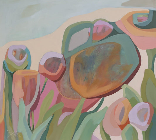 Luce Sanacore Oeuvre original - Peinture 36x40 Flower Power