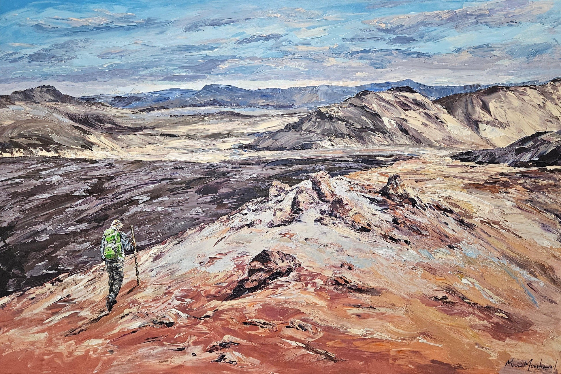 Manon Marchand Oeuvre original - Peinture 40x60 Couleurs de Landmannalaugar