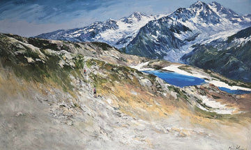 Manon Marchand Oeuvre original - Peinture 36x60 Lac Chéserys en rêve