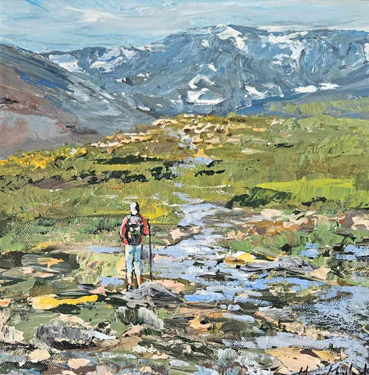 Manon Marchand Oeuvre original - Peinture 10x10 Montagne de vie