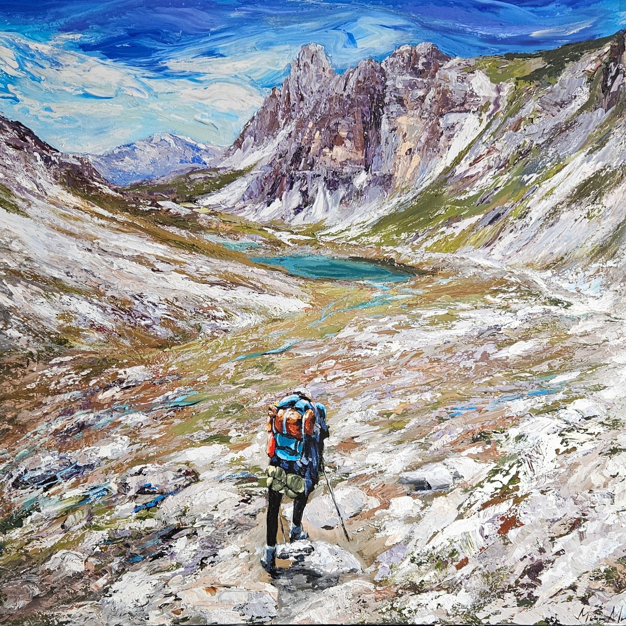 Manon Marchand Oeuvre original - Peinture 36x40 Nomade des Dolomites