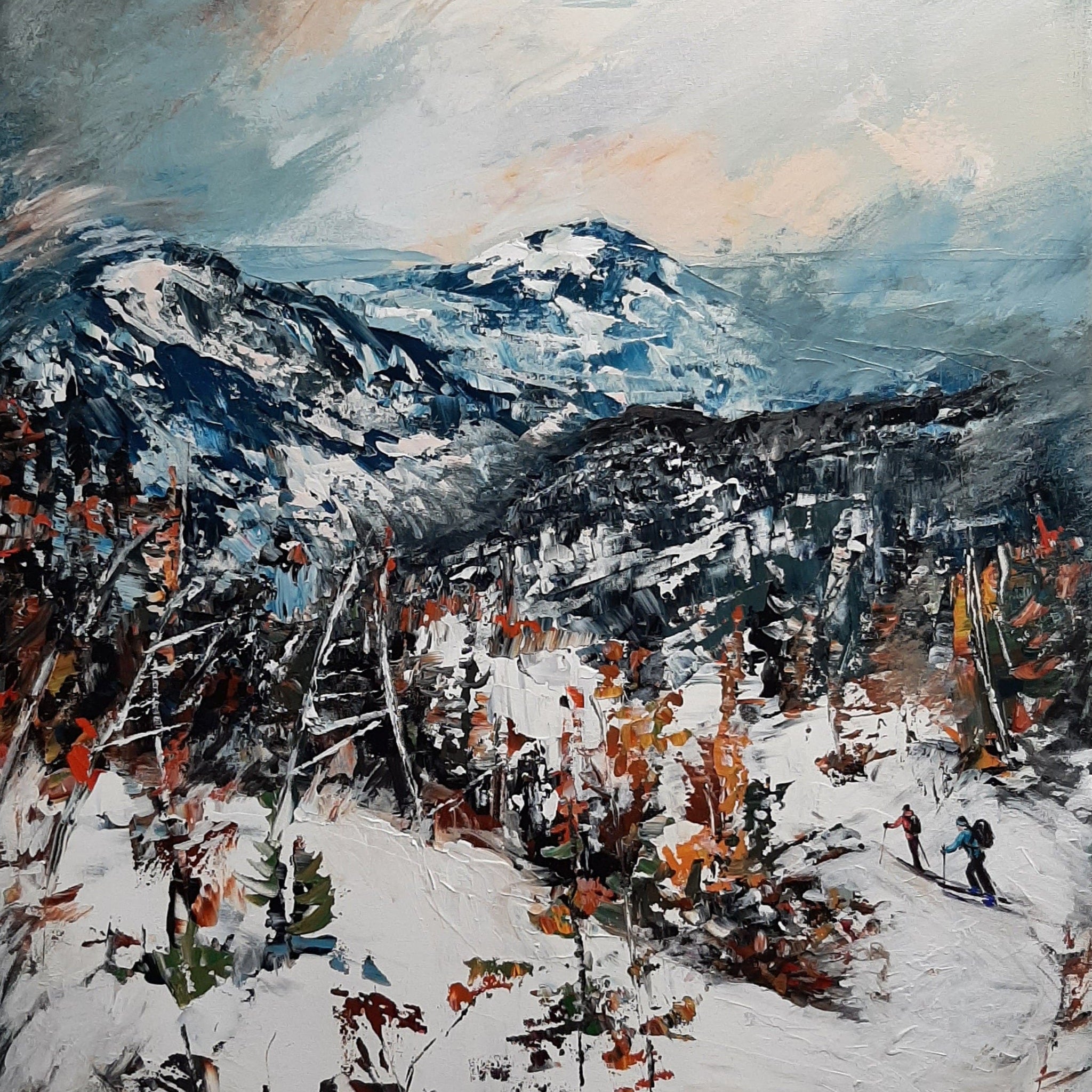 Manon Marchand Oeuvre original - Peinture 30x24 Première neige Parc-des-Grands-Jardins