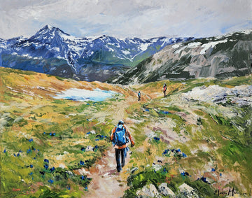 Manon Marchand Oeuvre original - Peinture 16x20 Rencontres des 2 montagnards