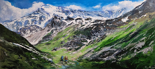 Manon Marchand Oeuvre original - Peinture 30x66 Vallée de l'espoir