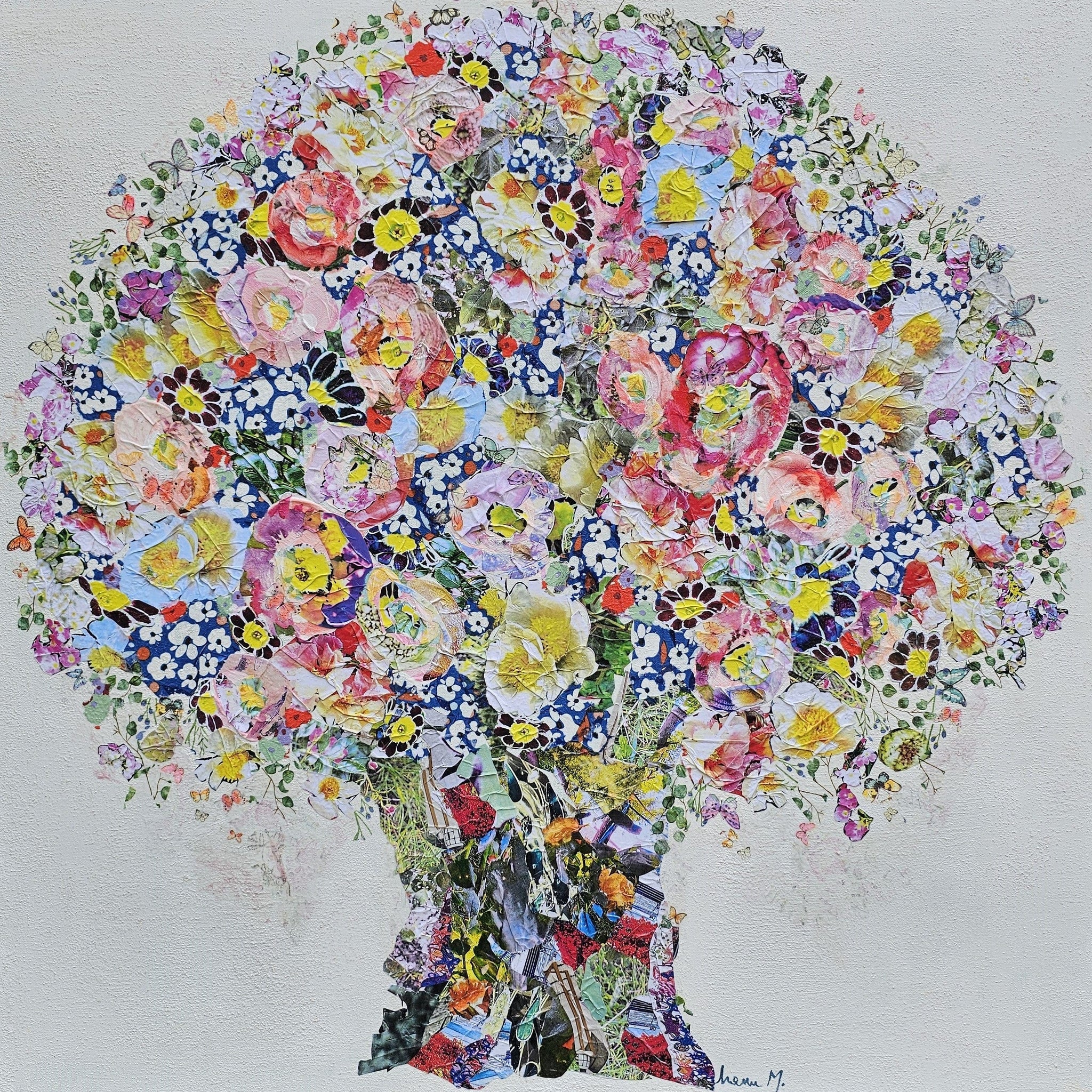 Manuela Moldovan Oeuvre original - Techniques mixtes 36x36 A Bohemian Bouquet