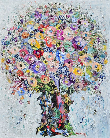 Manuela Moldovan Oeuvre original - Techniques mixtes 30x24 A DELICATE BOUQUET