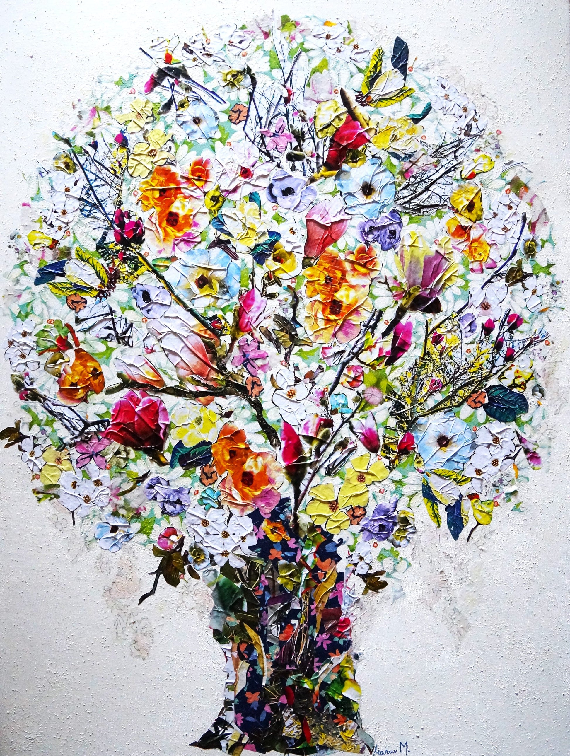 Manuela Moldovan Oeuvre original - Techniques mixtes 40x30 A GRAND MAGNOLIAS BOUQUET