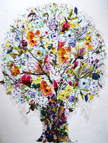Manuela Moldovan Oeuvre original - Techniques mixtes 40x30 A GRAND MAGNOLIAS BOUQUET