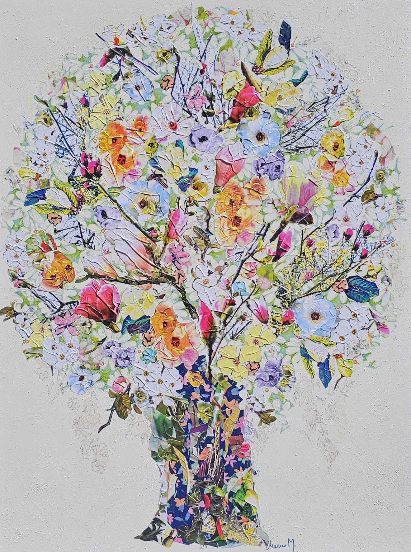 Manuela Moldovan Oeuvre original - Techniques mixtes 40x30 A GRAND MAGNOLIAS BOUQUET