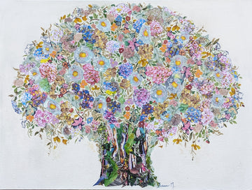 Manuela Moldovan Oeuvre original - Techniques mixtes 30x40 A HYDRANGEA BOUQUET