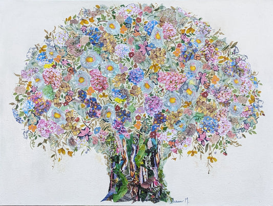 Manuela Moldovan Oeuvre original - Techniques mixtes 30x40 A HYDRANGEA BOUQUET