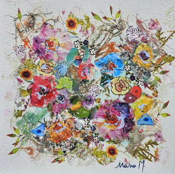 Manuela Moldovan Oeuvre original - Techniques mixtes 12x12 A Magical Bouquet 5