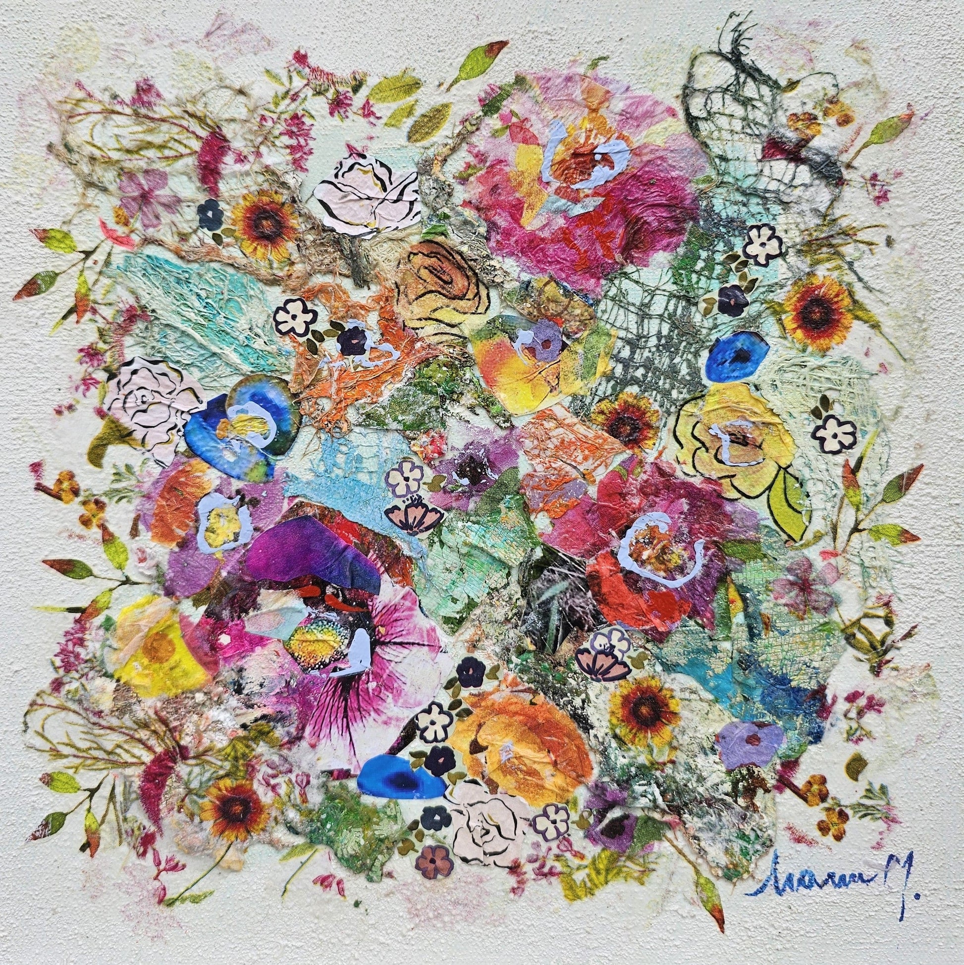 Manuela Moldovan Oeuvre original - Techniques mixtes 12x12 A Magical Bouquet 6