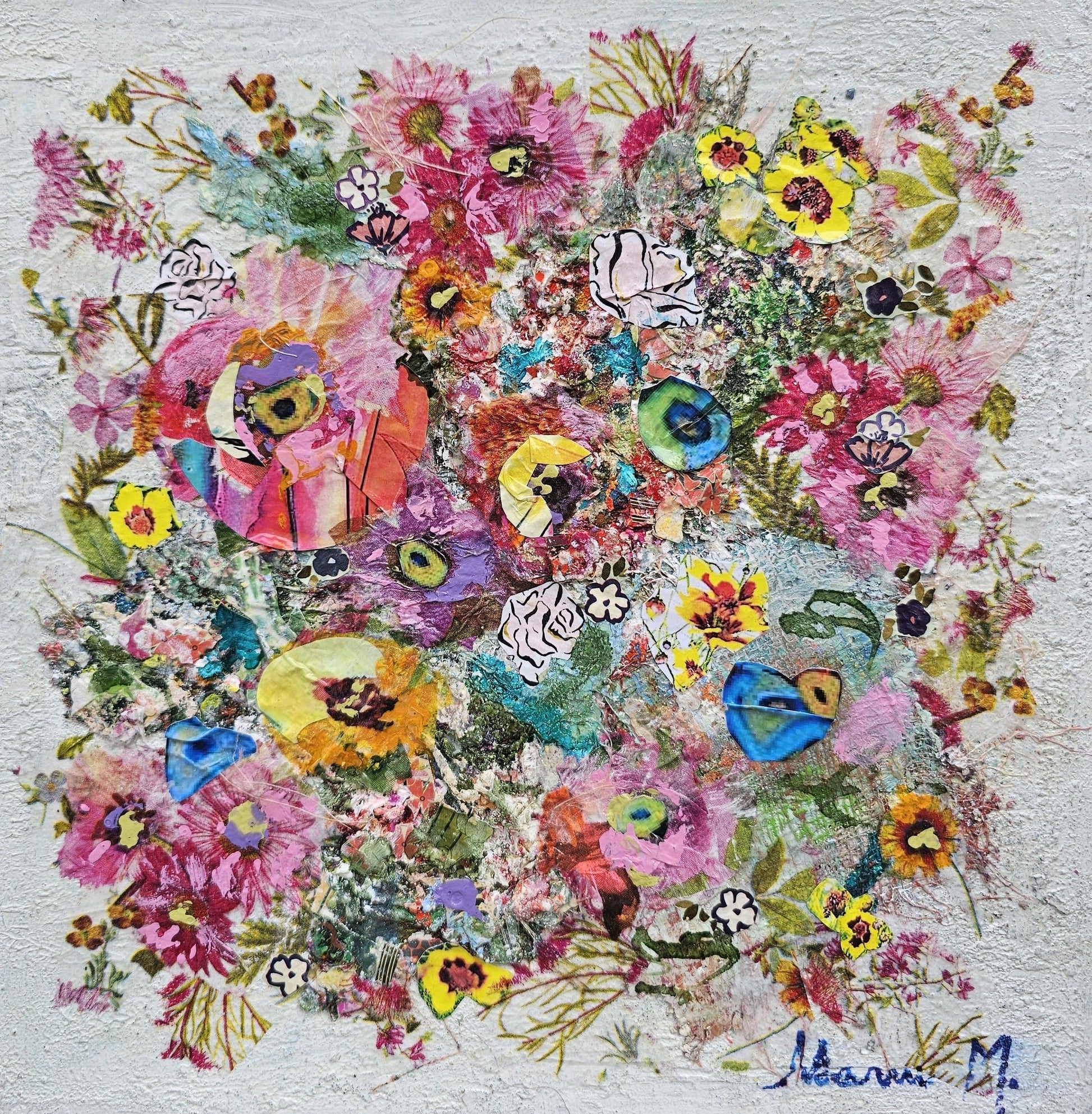 Manuela Moldovan Oeuvre original - Techniques mixtes 12x12 A Magical Bouquet 7