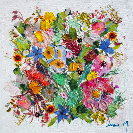 Manuela Moldovan Oeuvre original - Techniques mixtes 12x12 A Magical Bouquet 7