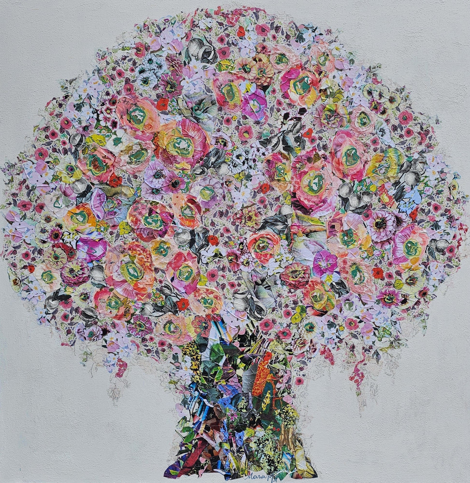 Manuela Moldovan Oeuvre original - Techniques mixtes 40x40 A Romantic Bouquet