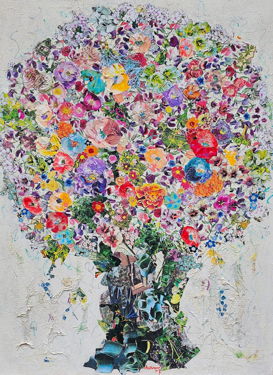 Manuela Moldovan Oeuvre original - Techniques mixtes 40x30 A Summer Bouquet