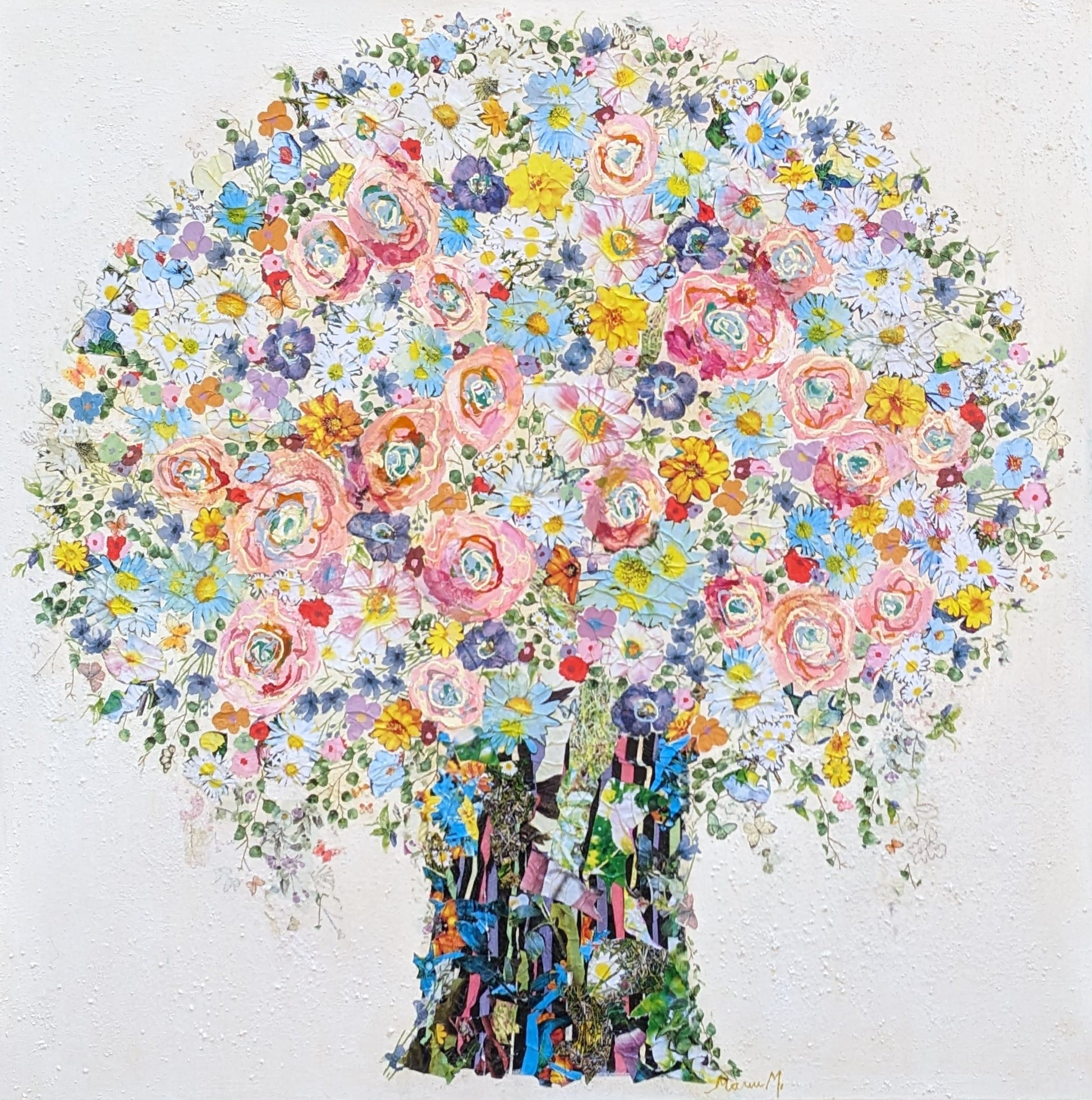 Manuela Moldovan Oeuvre original - Techniques mixtes 36x36 A WILDFLOWER BOUQUET