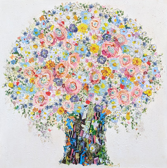 Manuela Moldovan Oeuvre original - Techniques mixtes 36x36 A WILDFLOWER BOUQUET
