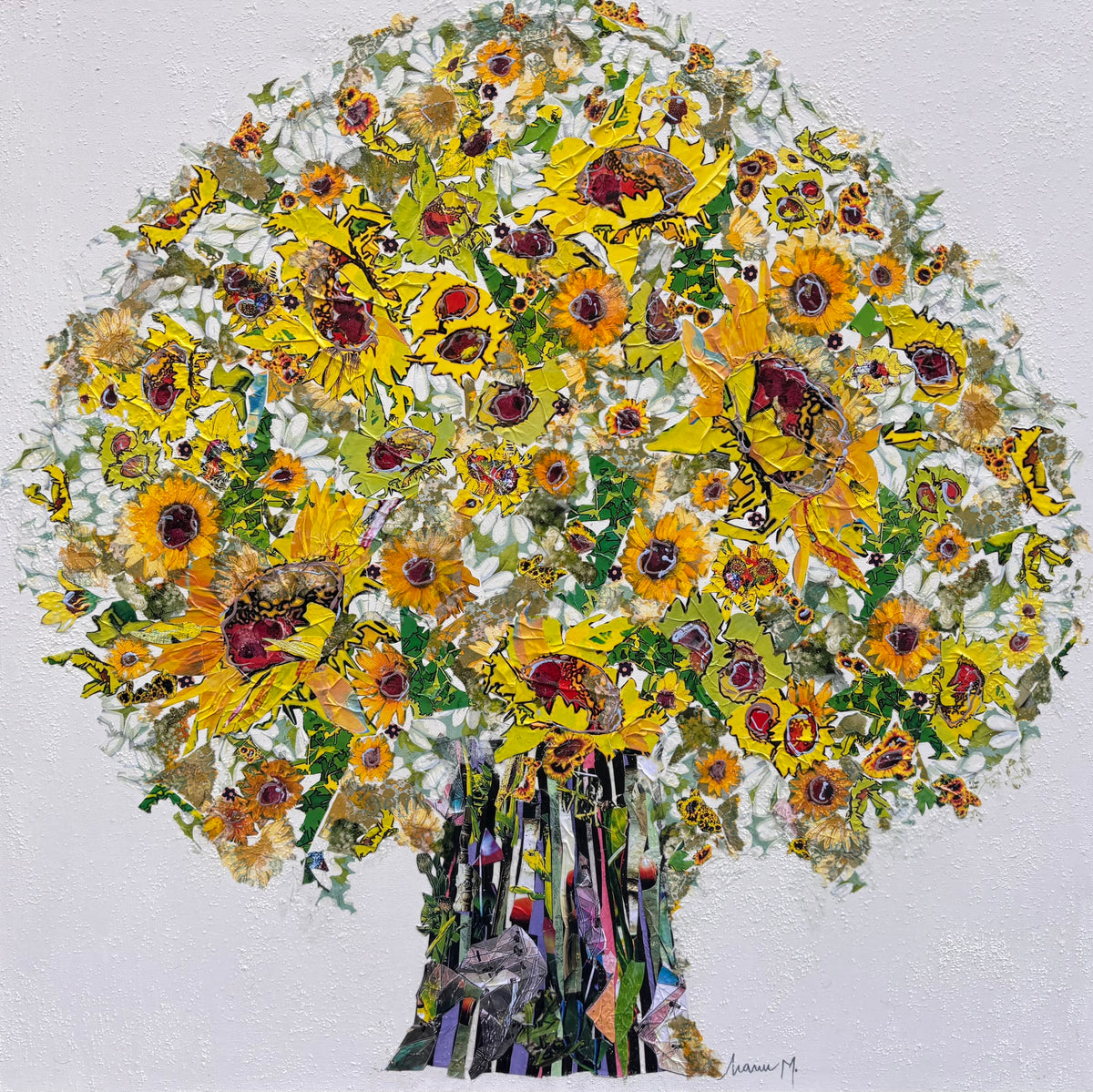 Manuela Moldovan Oeuvre original - Techniques mixtes 36x36 Sunflowers in 2026