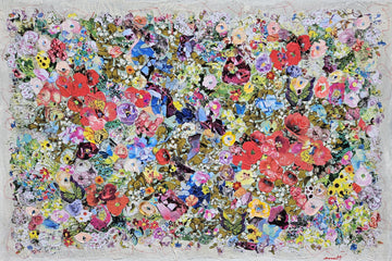 Manuela Moldovan Oeuvre original - Techniques mixtes 40x60 WALKING IN THE BUTTERFLY GARDEN