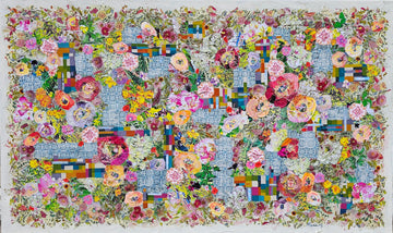 Manuela Moldovan Oeuvre original - Techniques mixtes 36x60 Walking in The Geometrical Garden