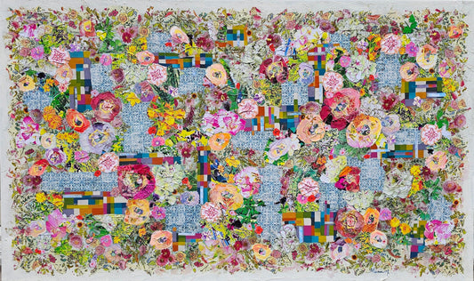 Manuela Moldovan Oeuvre original - Techniques mixtes 36x60 Walking in The Geometrical Garden