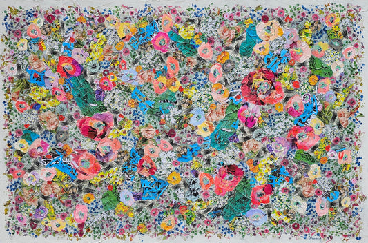 Manuela Moldovan Oeuvre original - Techniques mixtes 40x60 Walking in The Graffiti Garden