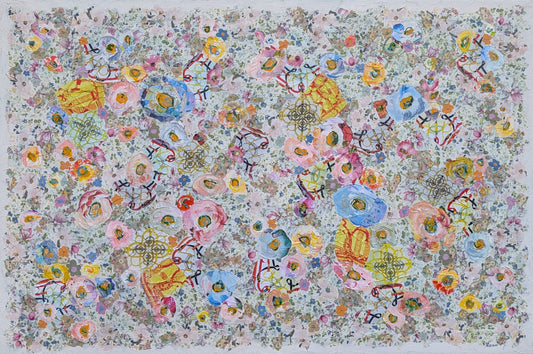 Manuela Moldovan Oeuvre original - Techniques mixtes 40x60 WALKING IN THE HERMES GARDEN