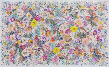 Manuela Moldovan Oeuvre original - Techniques mixtes 36x60 WALKING IN THE ISPAHAN GARDEN