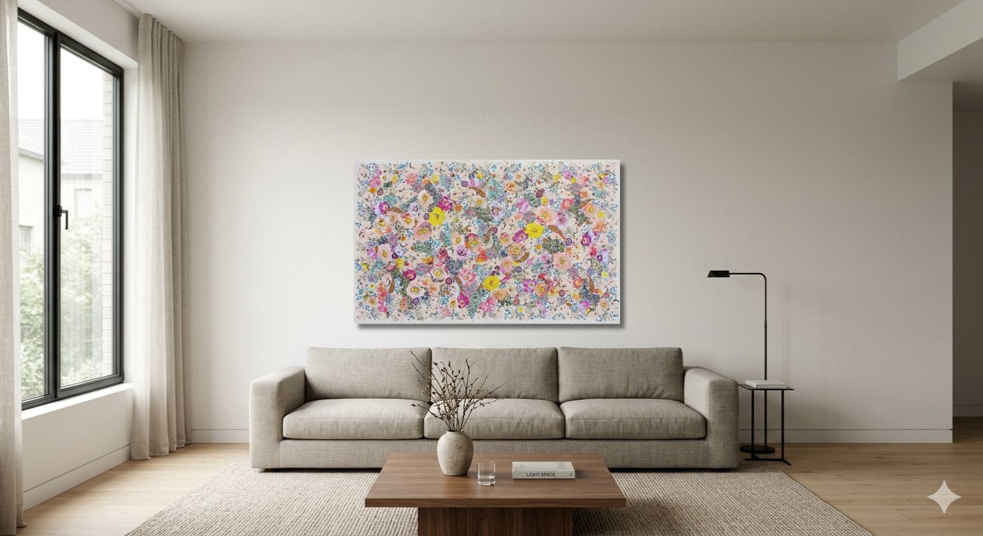 Manuela Moldovan Oeuvre original - Techniques mixtes 36x60 WALKING IN THE ISPAHAN GARDEN