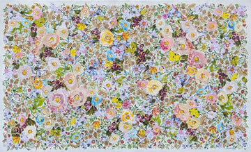 Manuela Moldovan Oeuvre original - Techniques mixtes 36x60 WALKING IN THE ITALIAN GARDEN