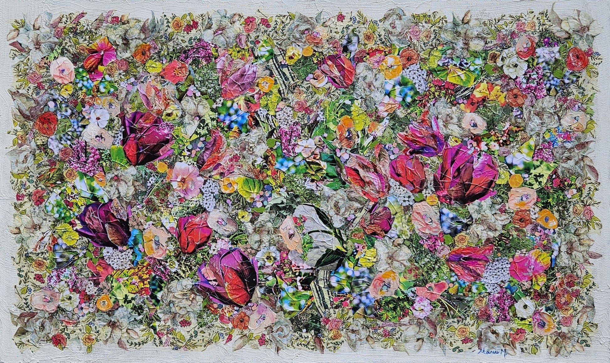 Manuela Moldovan Oeuvre original - Techniques mixtes 36x60 WALKING IN THE MAGNOLIAS GARDEN