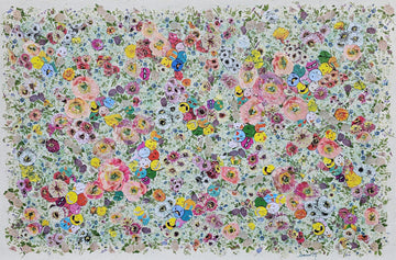 Manuela Moldovan Oeuvre original - Techniques mixtes 40x60 Walking in the Smiling Garden