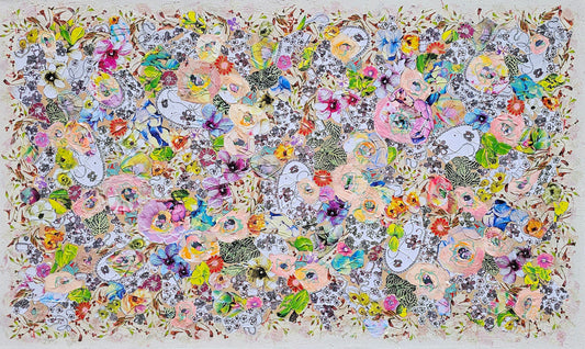 Manuela Moldovan Oeuvre original - Techniques mixtes 36x60 Walking In The Swarovski Garden