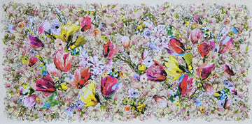 Manuela Moldovan Oeuvre original - Techniques mixtes 30x60 Walking in the Sweet Magnolias Garden
