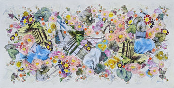 Manuela Moldovan Oeuvre original - Techniques mixtes 30x60 WALKING IN THE URBAN GARDEN 2