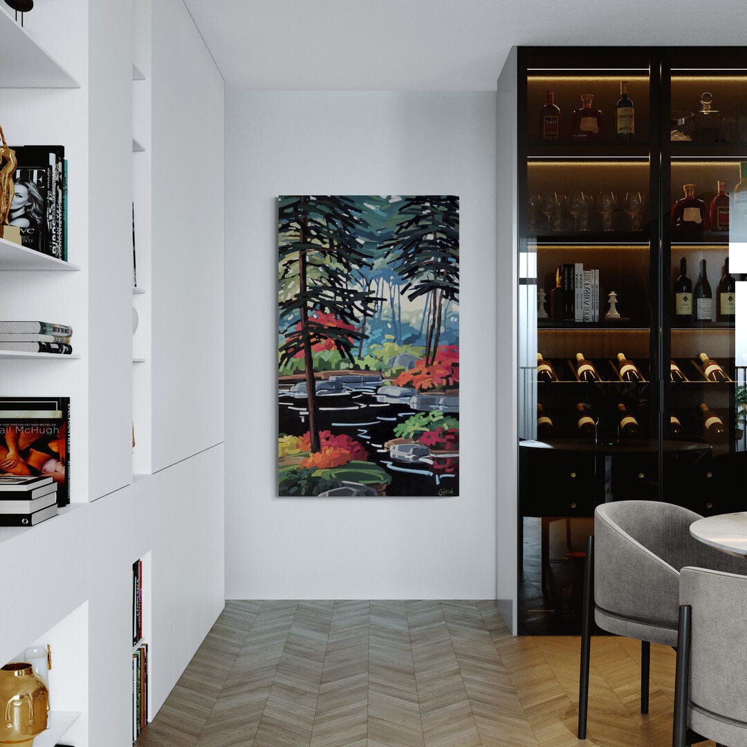 Martine Chassé Oeuvre original - Peinture 60x36 Ce que la forêt murmure en moi