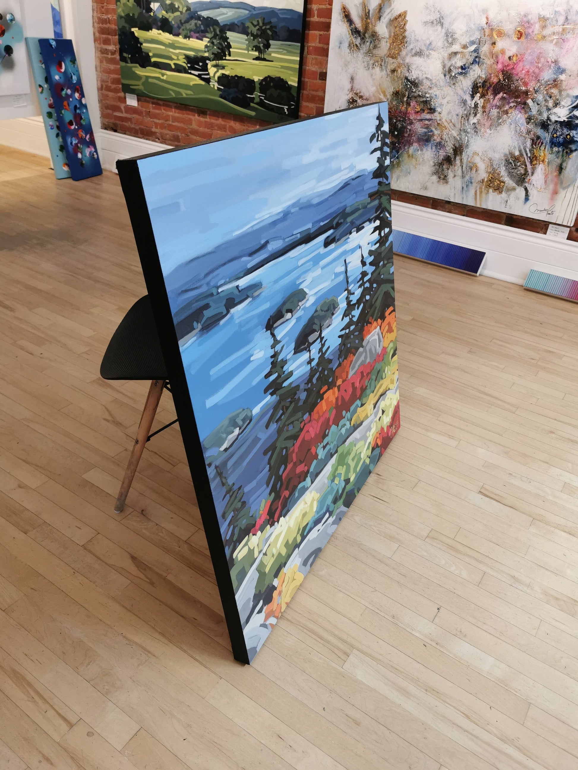 Martine Chassé Oeuvre original - Peinture 40x40 Du haut de Cadillac Mountain