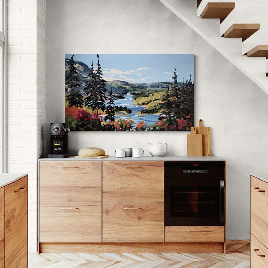 Martine Chassé Oeuvre original - Peinture 36x60 En quête de grands espaces